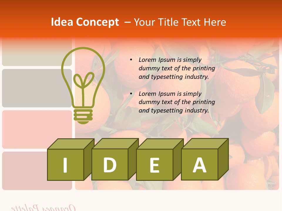A Bunch Of Oranges With Green Leaves On Them PowerPoint Template