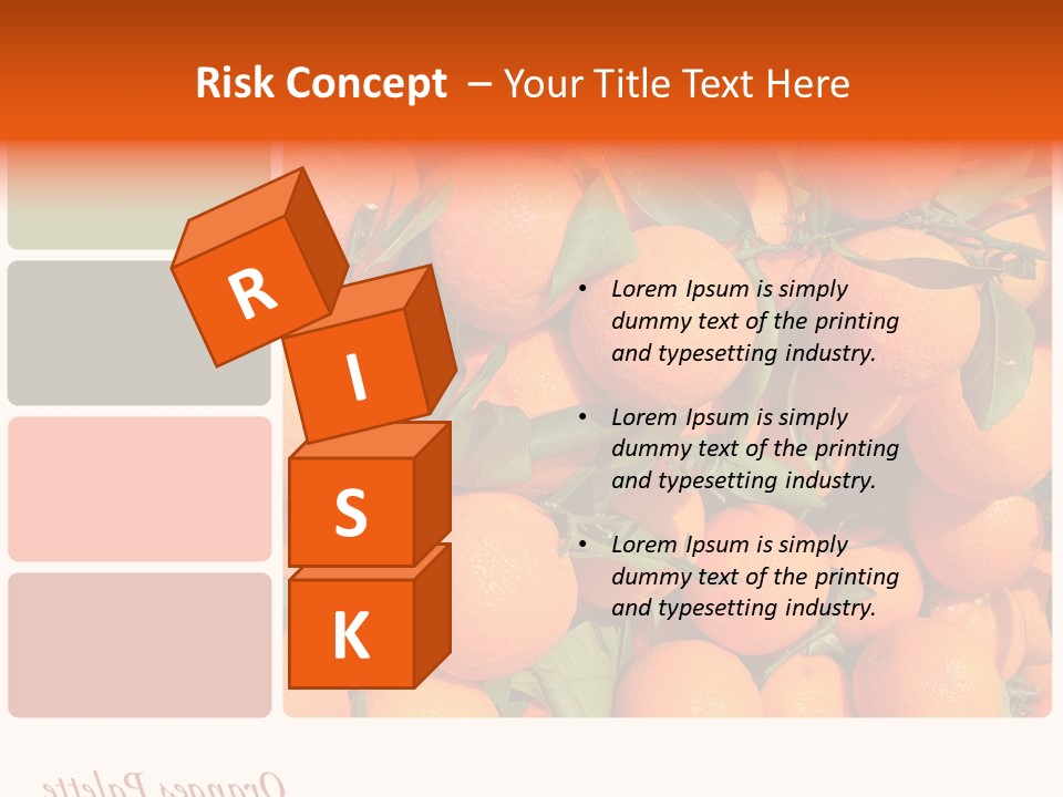 A Bunch Of Oranges With Green Leaves On Them PowerPoint Template