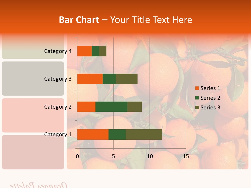 A Bunch Of Oranges With Green Leaves On Them PowerPoint Template
