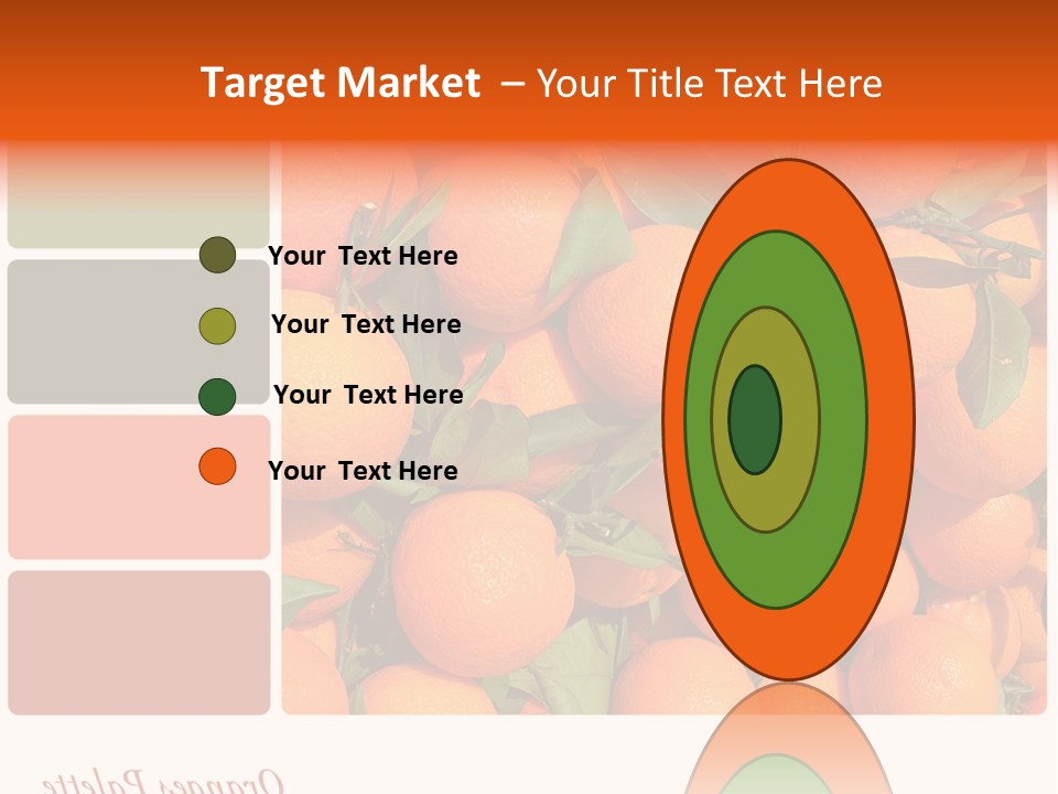 A Bunch Of Oranges With Green Leaves On Them PowerPoint Template