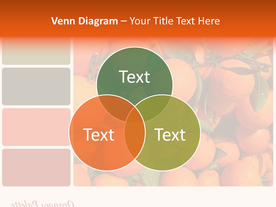 A Bunch Of Oranges With Green Leaves On Them PowerPoint Template