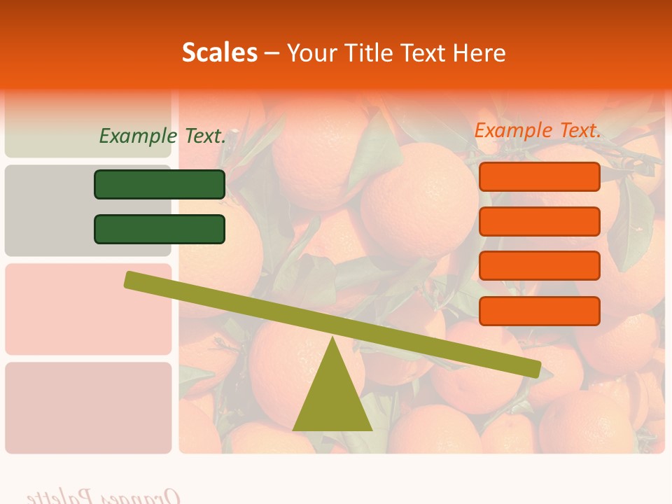 A Bunch Of Oranges With Green Leaves On Them PowerPoint Template