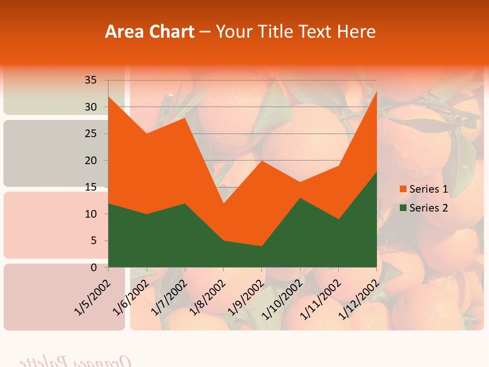 A Bunch Of Oranges With Green Leaves On Them PowerPoint Template