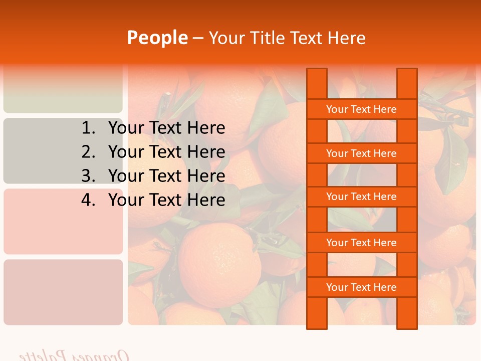 A Bunch Of Oranges With Green Leaves On Them PowerPoint Template