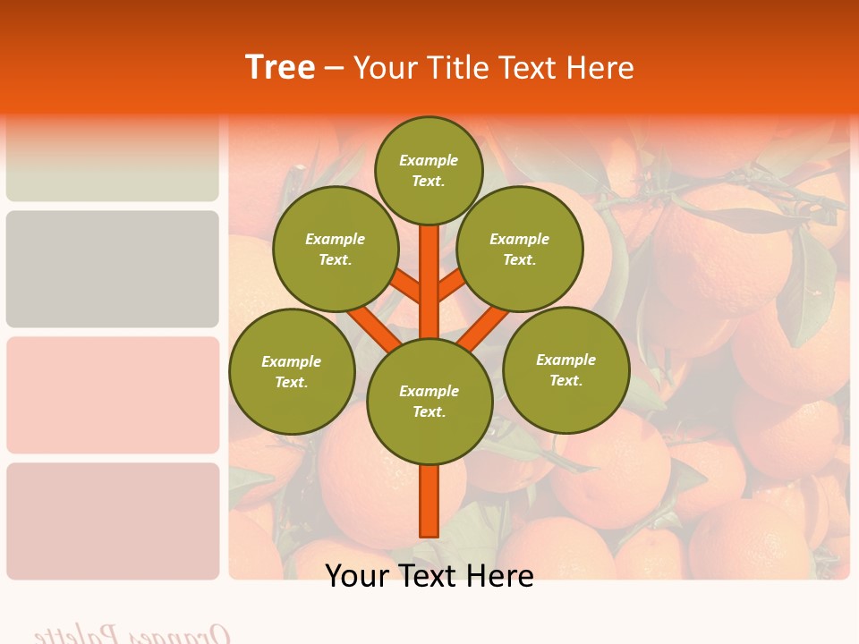 A Bunch Of Oranges With Green Leaves On Them PowerPoint Template