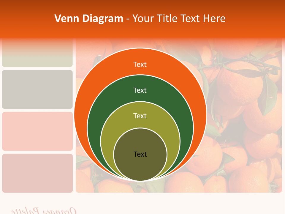 A Bunch Of Oranges With Green Leaves On Them PowerPoint Template