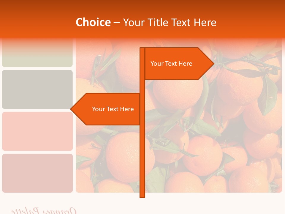 A Bunch Of Oranges With Green Leaves On Them PowerPoint Template