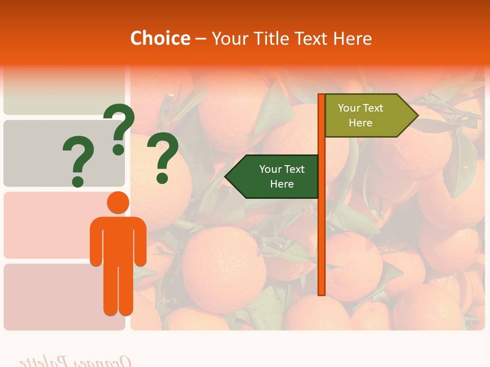 A Bunch Of Oranges With Green Leaves On Them PowerPoint Template
