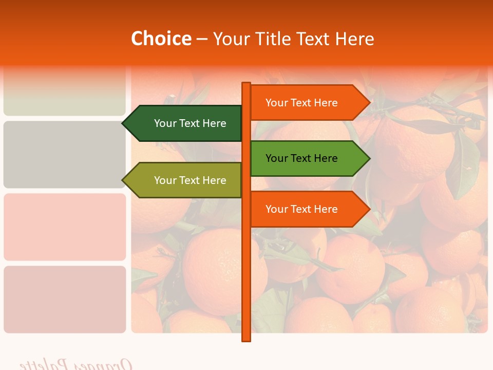 A Bunch Of Oranges With Green Leaves On Them PowerPoint Template