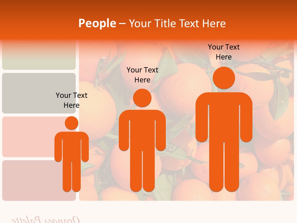 A Bunch Of Oranges With Green Leaves On Them PowerPoint Template