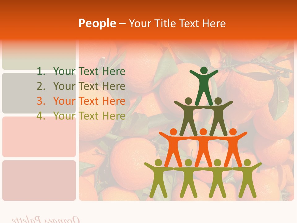 A Bunch Of Oranges With Green Leaves On Them PowerPoint Template