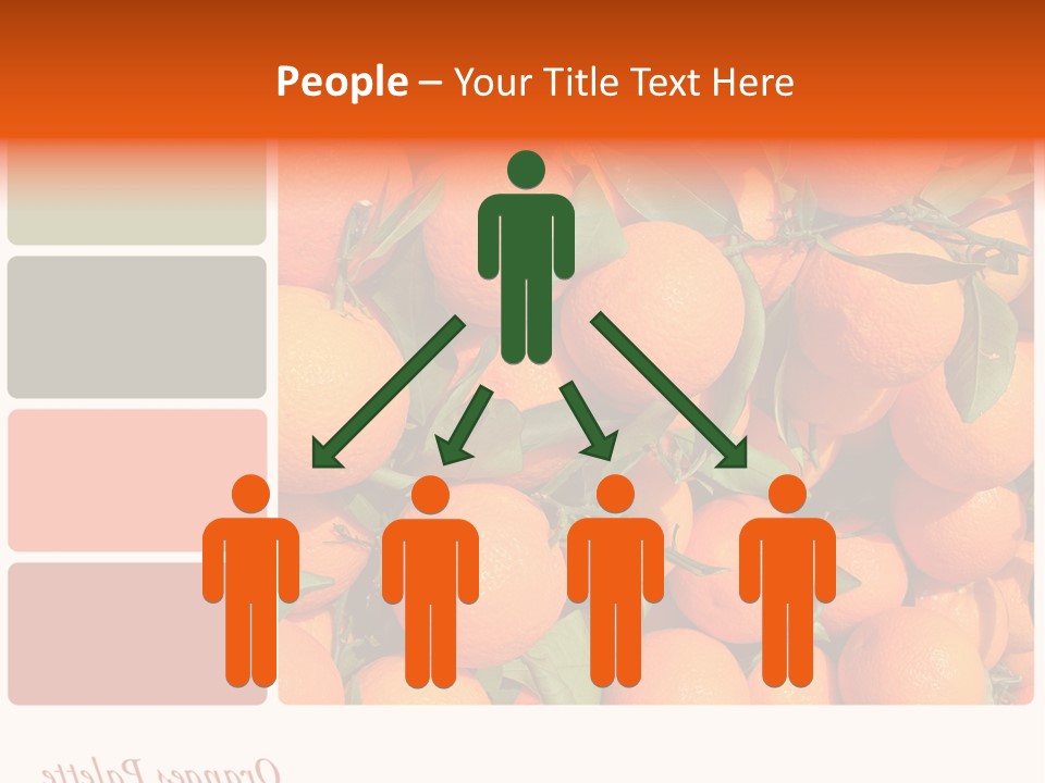 A Bunch Of Oranges With Green Leaves On Them PowerPoint Template