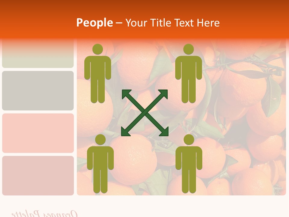 A Bunch Of Oranges With Green Leaves On Them PowerPoint Template