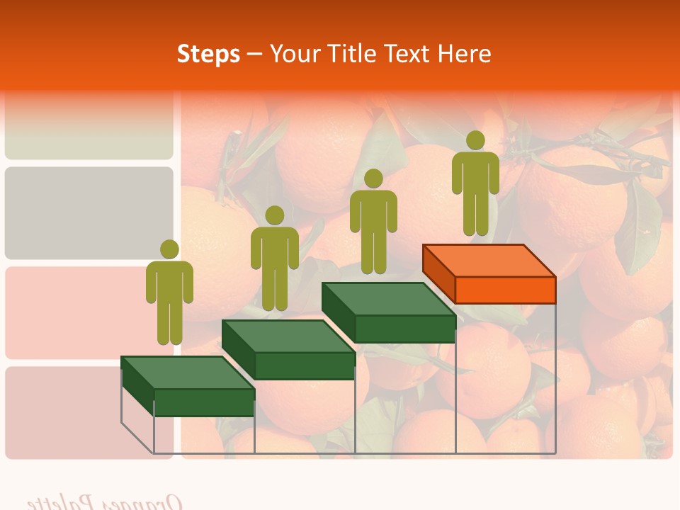 A Bunch Of Oranges With Green Leaves On Them PowerPoint Template