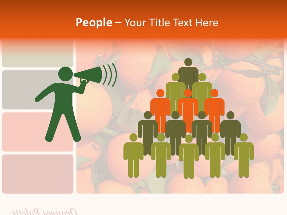 A Bunch Of Oranges With Green Leaves On Them PowerPoint Template