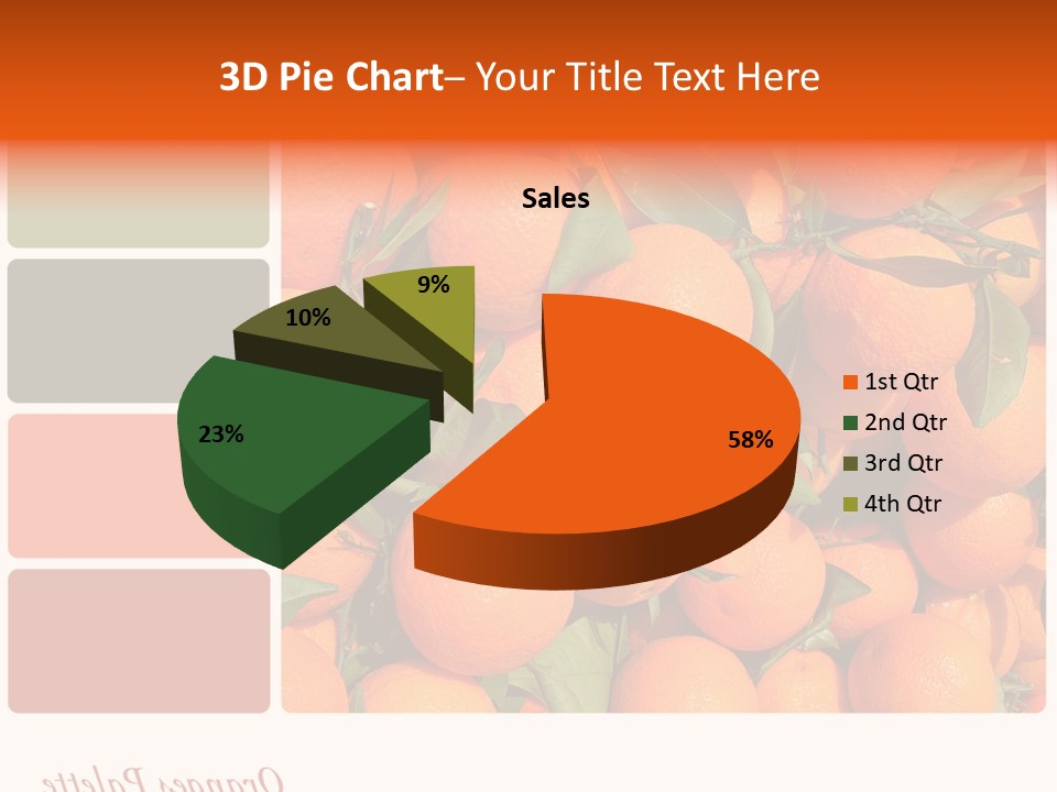 A Bunch Of Oranges With Green Leaves On Them PowerPoint Template