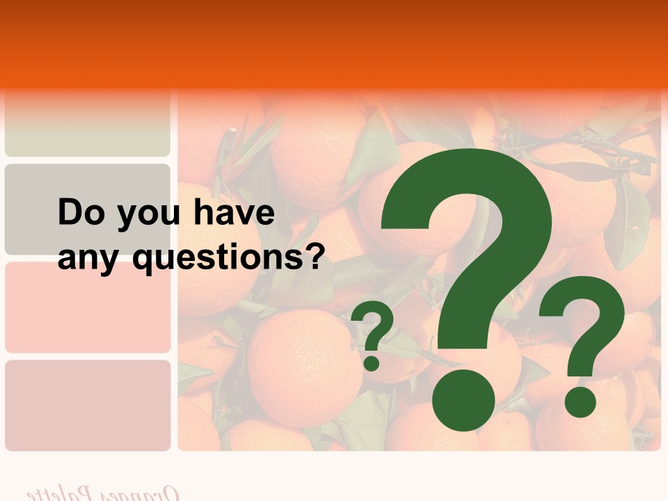 A Bunch Of Oranges With Green Leaves On Them PowerPoint Template