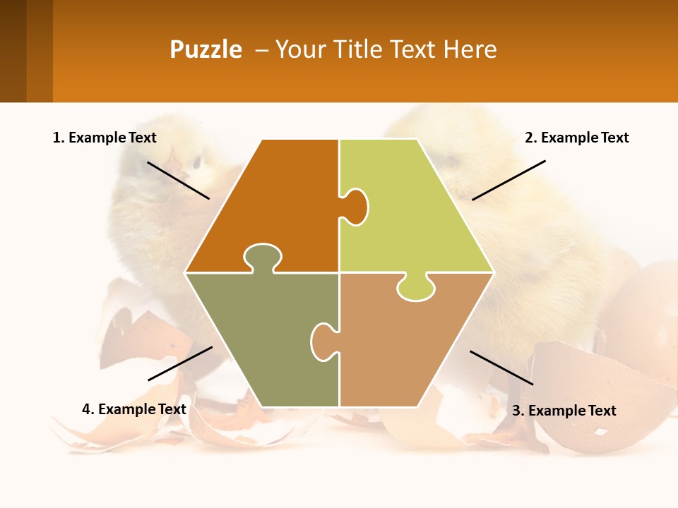 A Couple Of Chickens Standing Next To An Egg PowerPoint Template