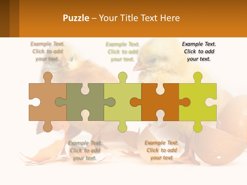 A Couple Of Chickens Standing Next To An Egg PowerPoint Template