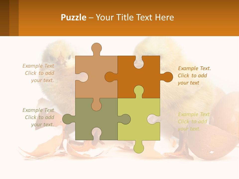 A Couple Of Chickens Standing Next To An Egg PowerPoint Template