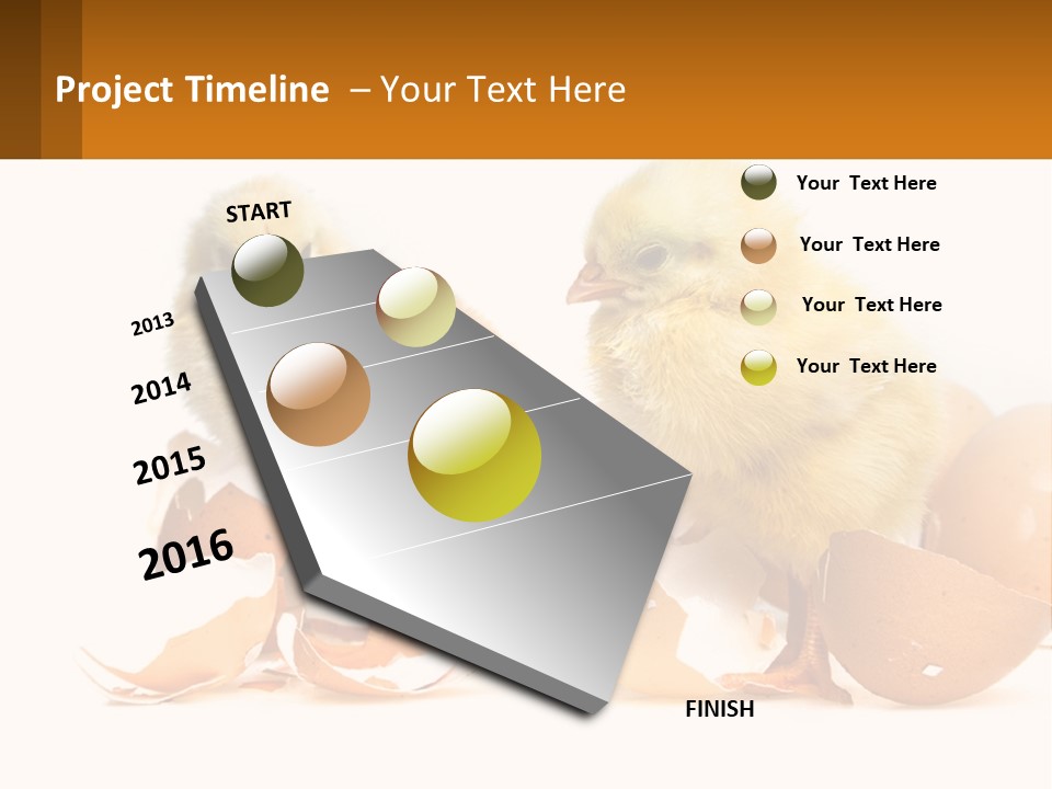 A Couple Of Chickens Standing Next To An Egg PowerPoint Template