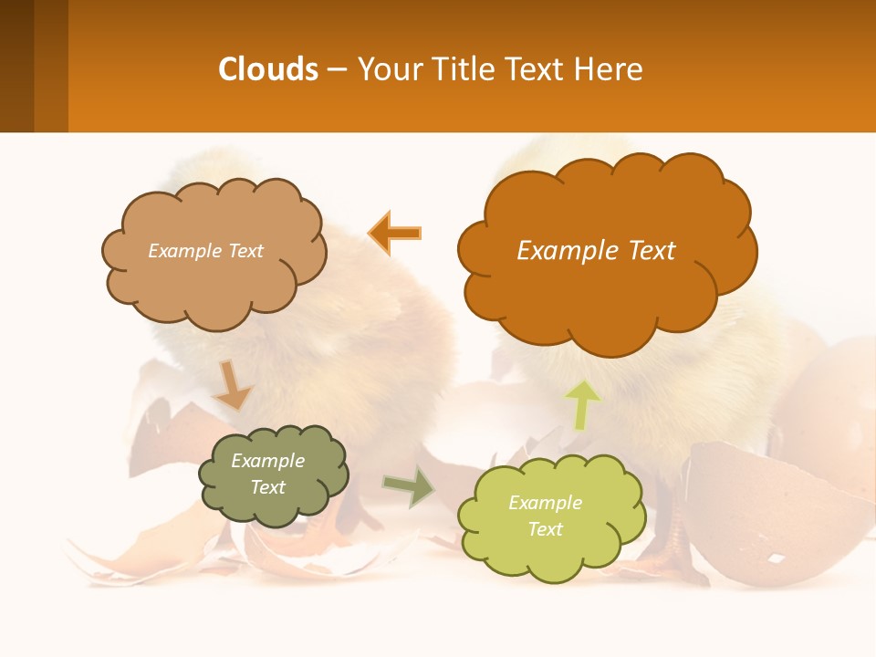 A Couple Of Chickens Standing Next To An Egg PowerPoint Template