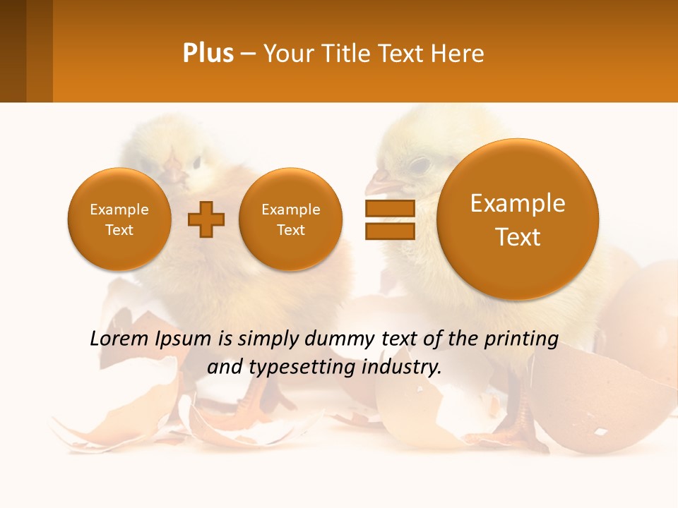 A Couple Of Chickens Standing Next To An Egg PowerPoint Template