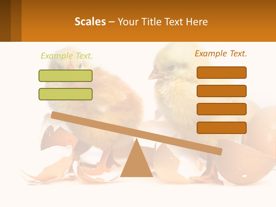 A Couple Of Chickens Standing Next To An Egg PowerPoint Template