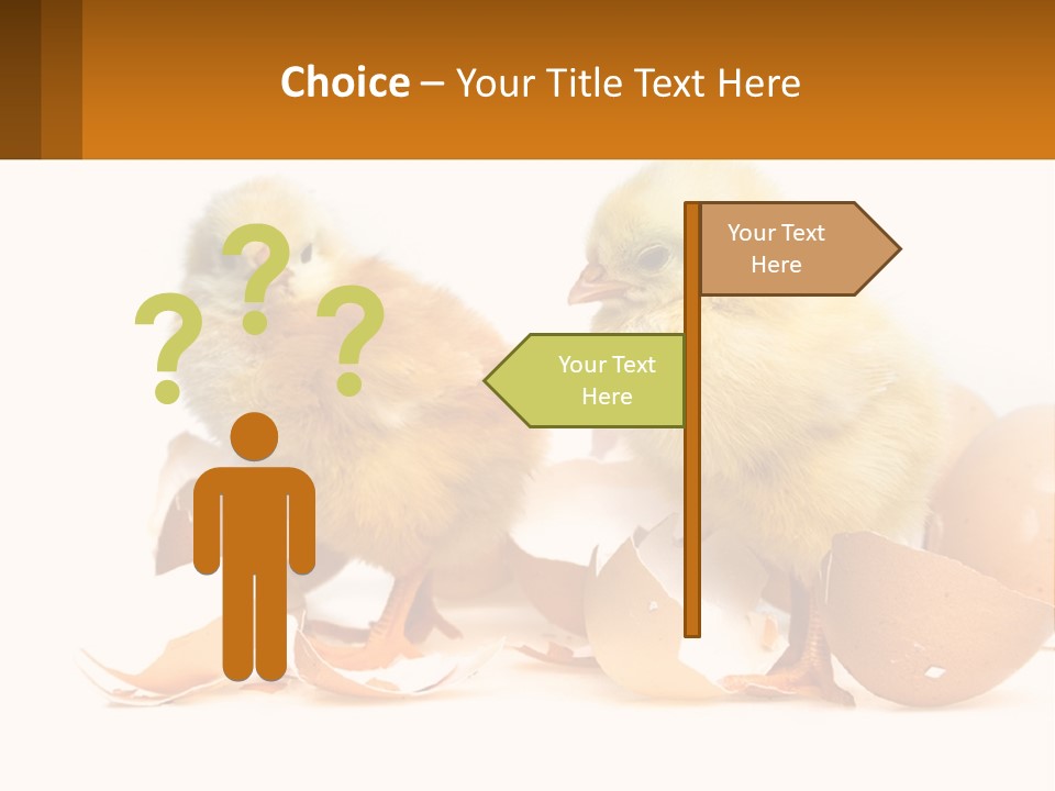 A Couple Of Chickens Standing Next To An Egg PowerPoint Template