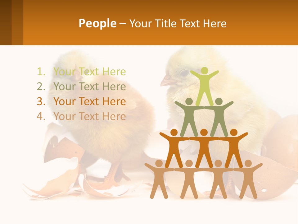 A Couple Of Chickens Standing Next To An Egg PowerPoint Template