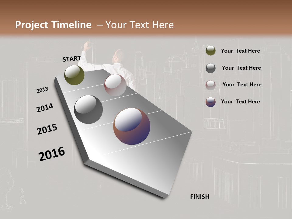A Man Standing In Front Of A Blackboard With A Drawing On It PowerPoint Template
