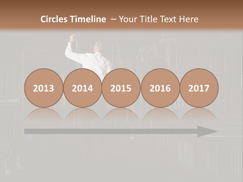 A Man Standing In Front Of A Blackboard With A Drawing On It PowerPoint Template