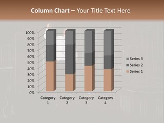 A Man Standing In Front Of A Blackboard With A Drawing On It PowerPoint Template