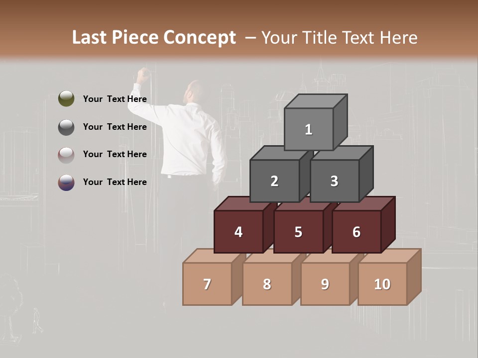A Man Standing In Front Of A Blackboard With A Drawing On It PowerPoint Template