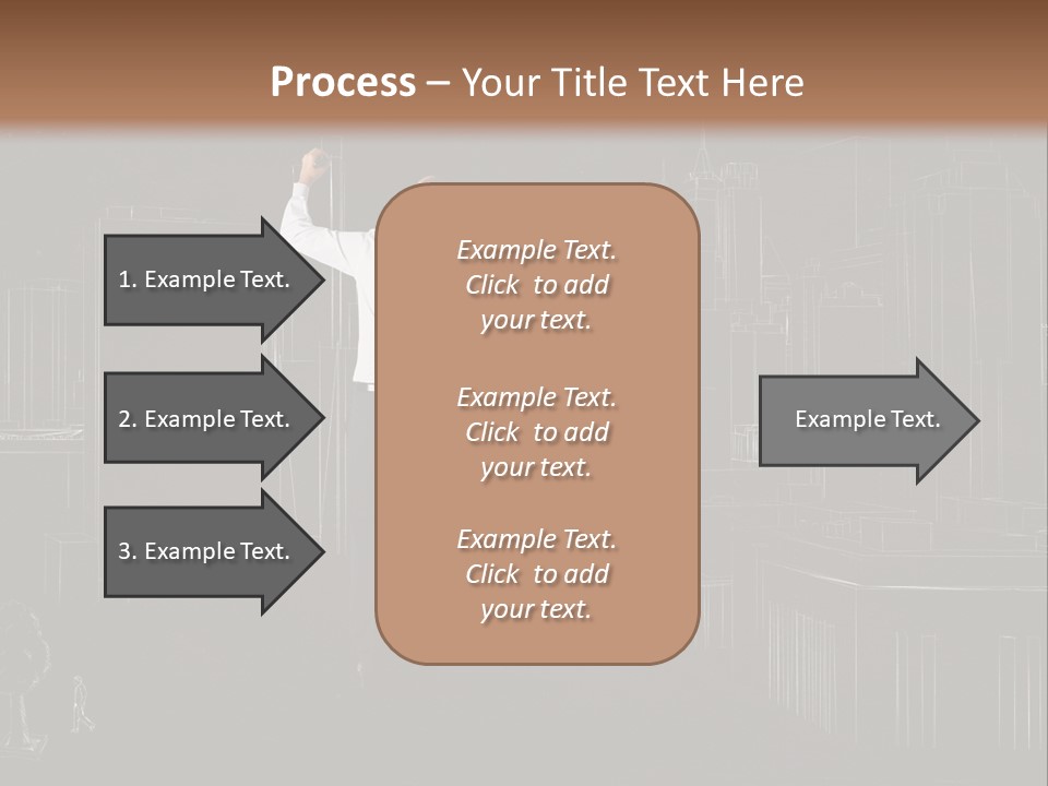 A Man Standing In Front Of A Blackboard With A Drawing On It PowerPoint Template