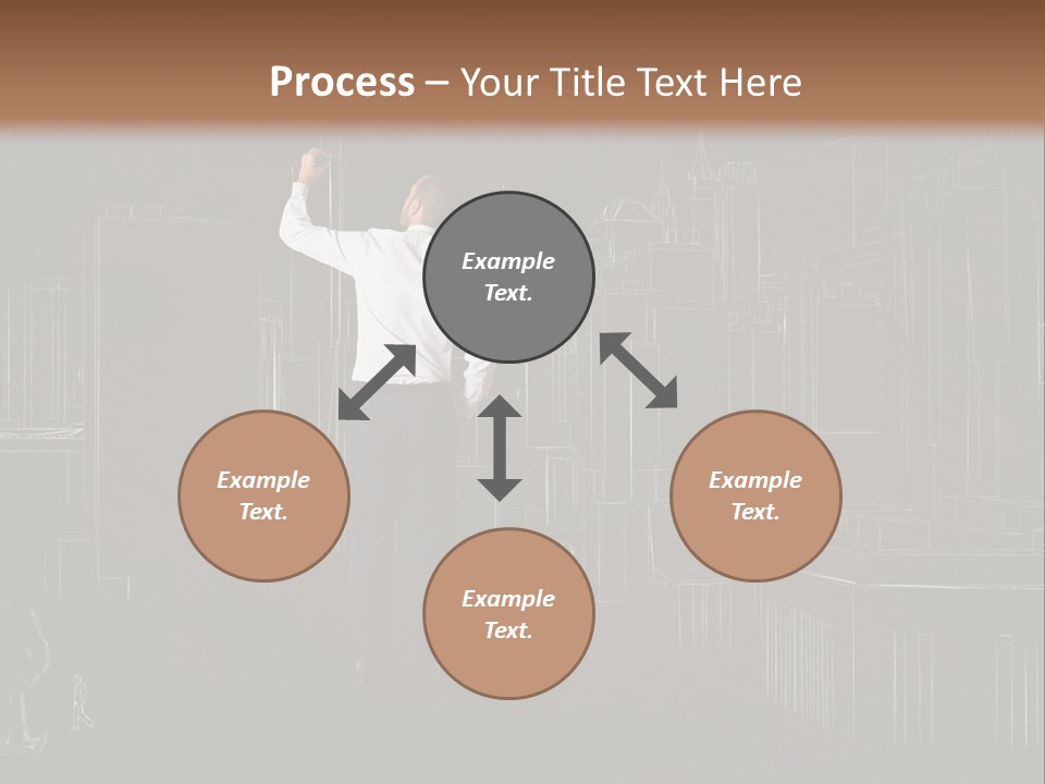 A Man Standing In Front Of A Blackboard With A Drawing On It PowerPoint Template