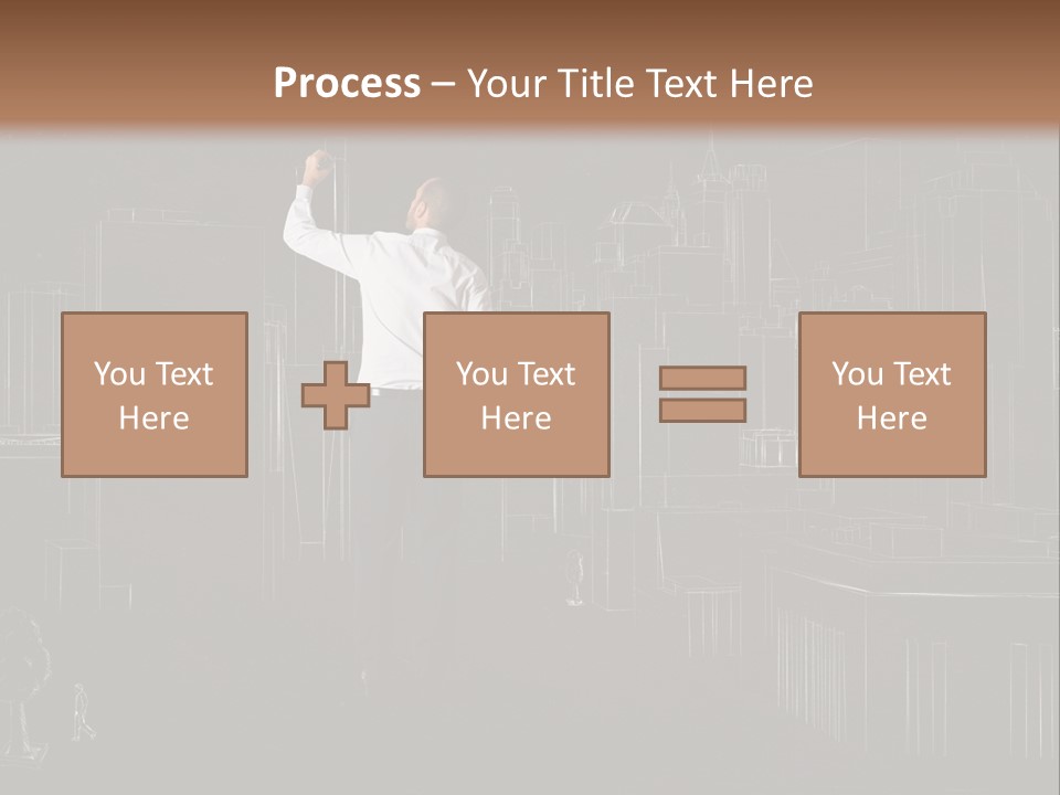 A Man Standing In Front Of A Blackboard With A Drawing On It PowerPoint Template