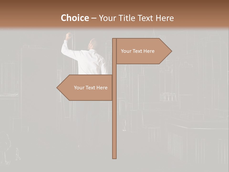 A Man Standing In Front Of A Blackboard With A Drawing On It PowerPoint Template
