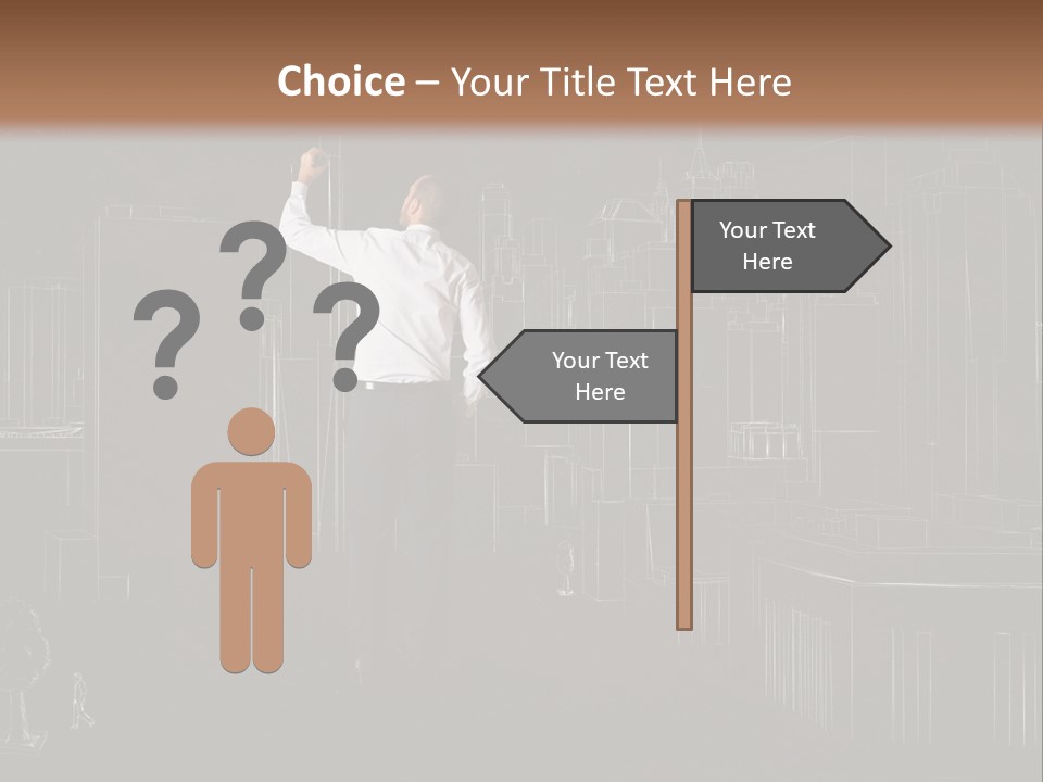 A Man Standing In Front Of A Blackboard With A Drawing On It PowerPoint Template
