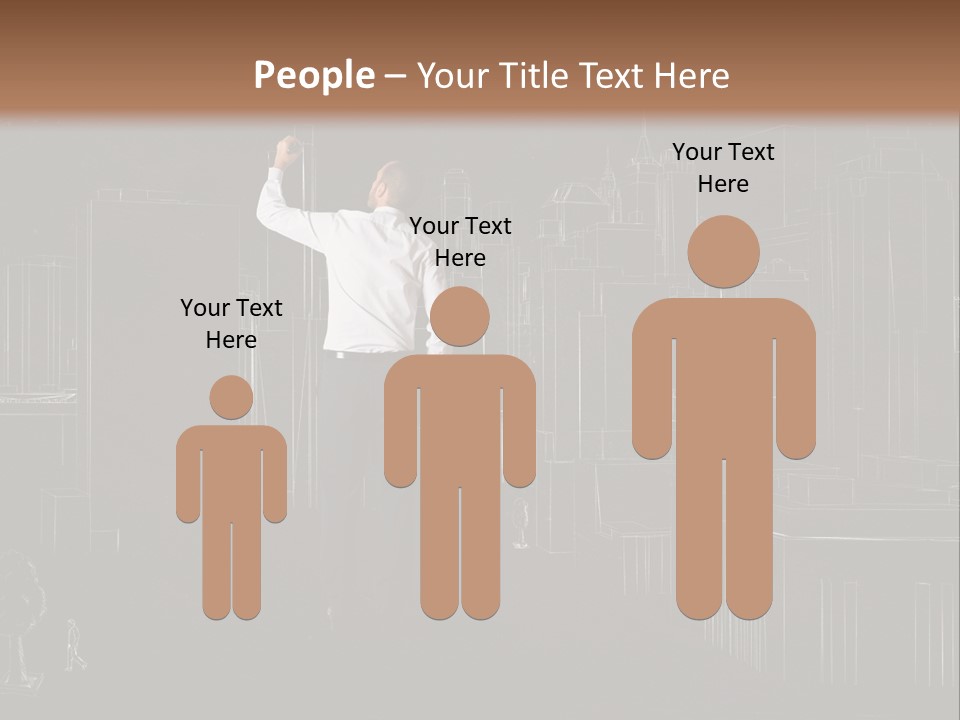 A Man Standing In Front Of A Blackboard With A Drawing On It PowerPoint Template