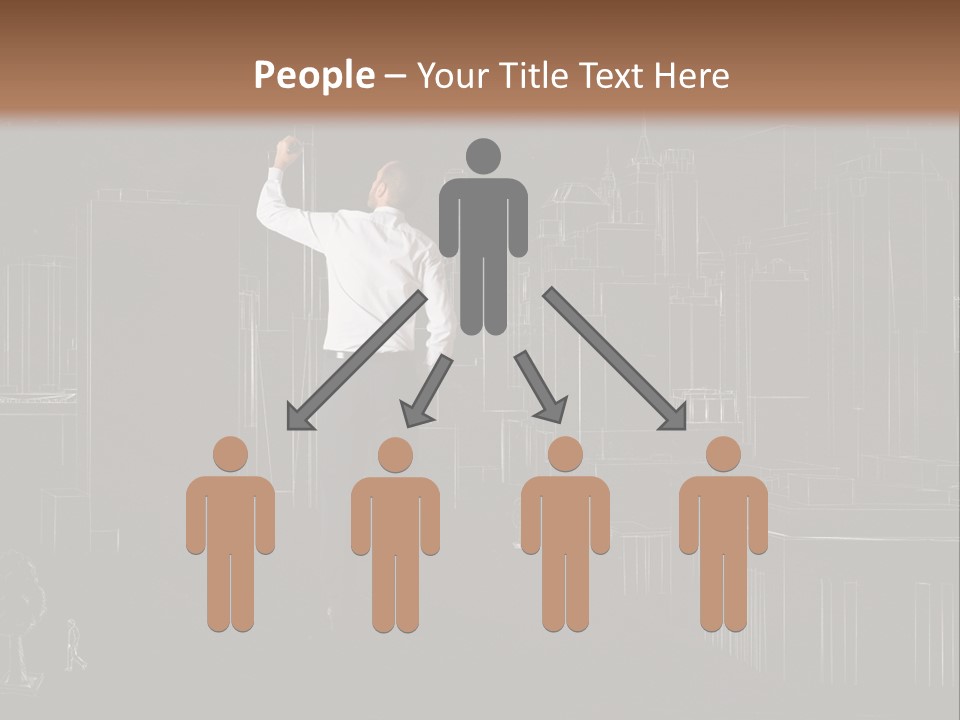 A Man Standing In Front Of A Blackboard With A Drawing On It PowerPoint Template