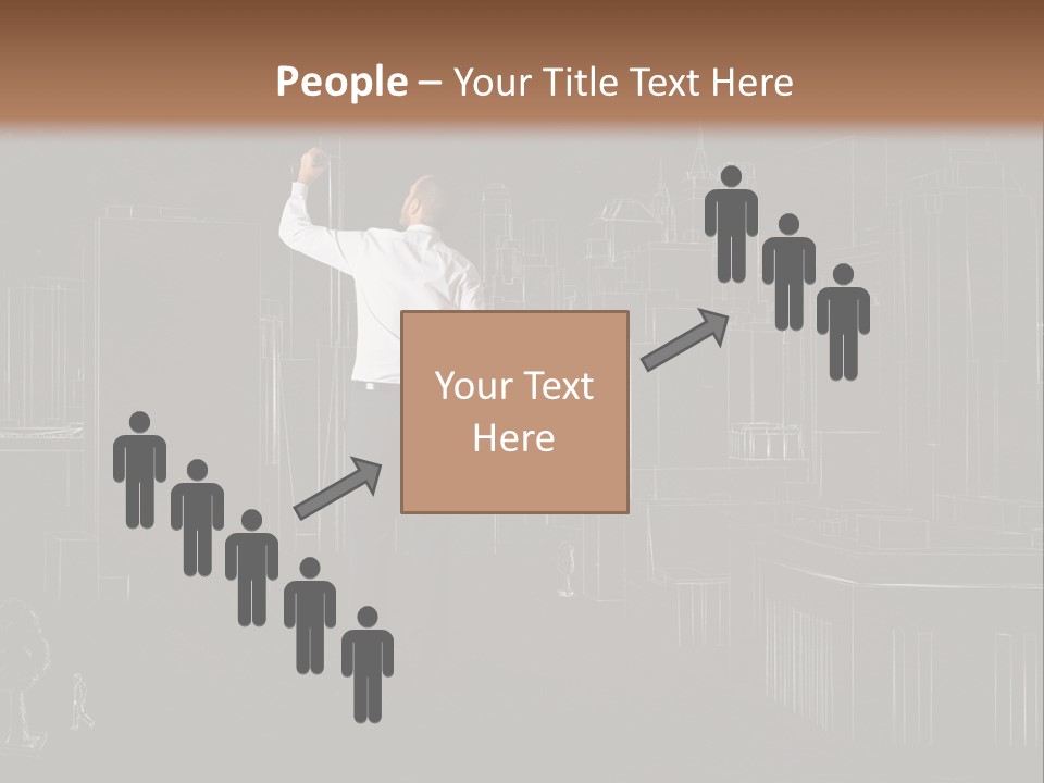 A Man Standing In Front Of A Blackboard With A Drawing On It PowerPoint Template