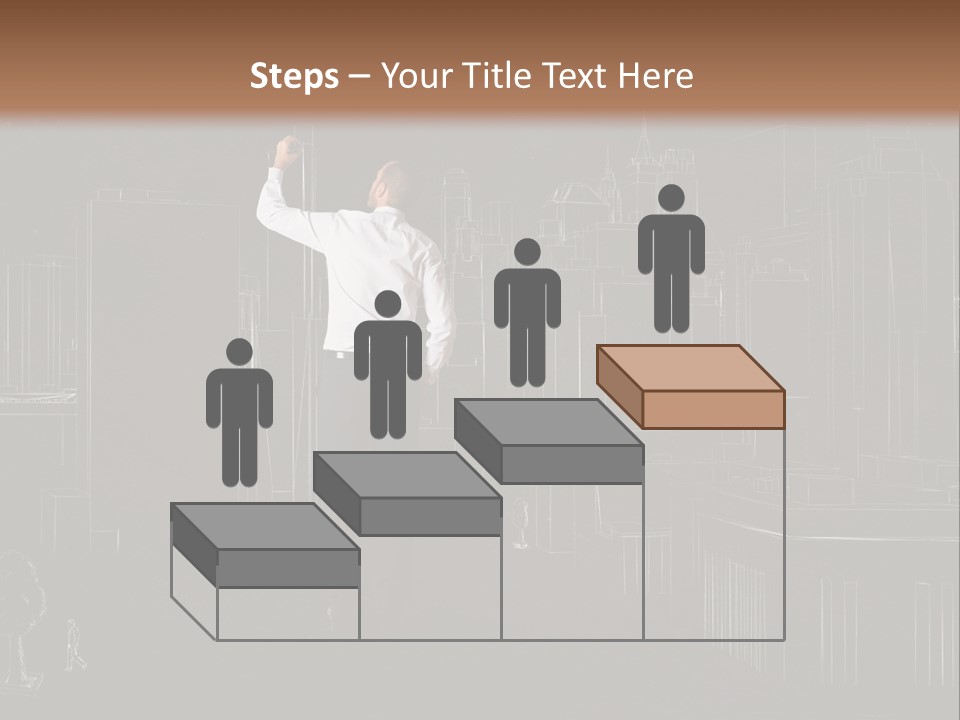A Man Standing In Front Of A Blackboard With A Drawing On It PowerPoint Template