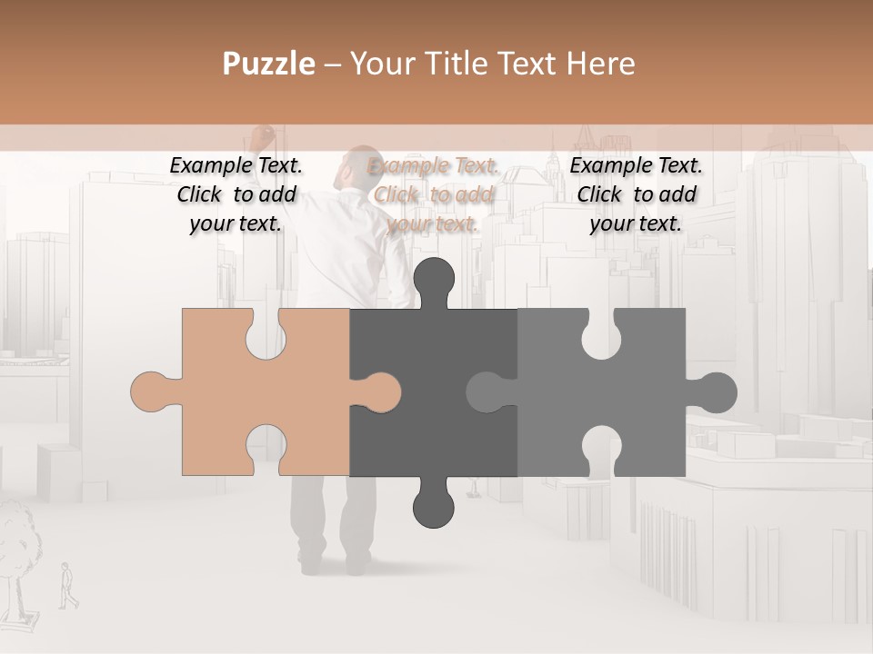 A Man Standing In Front Of A Cityscape PowerPoint Template