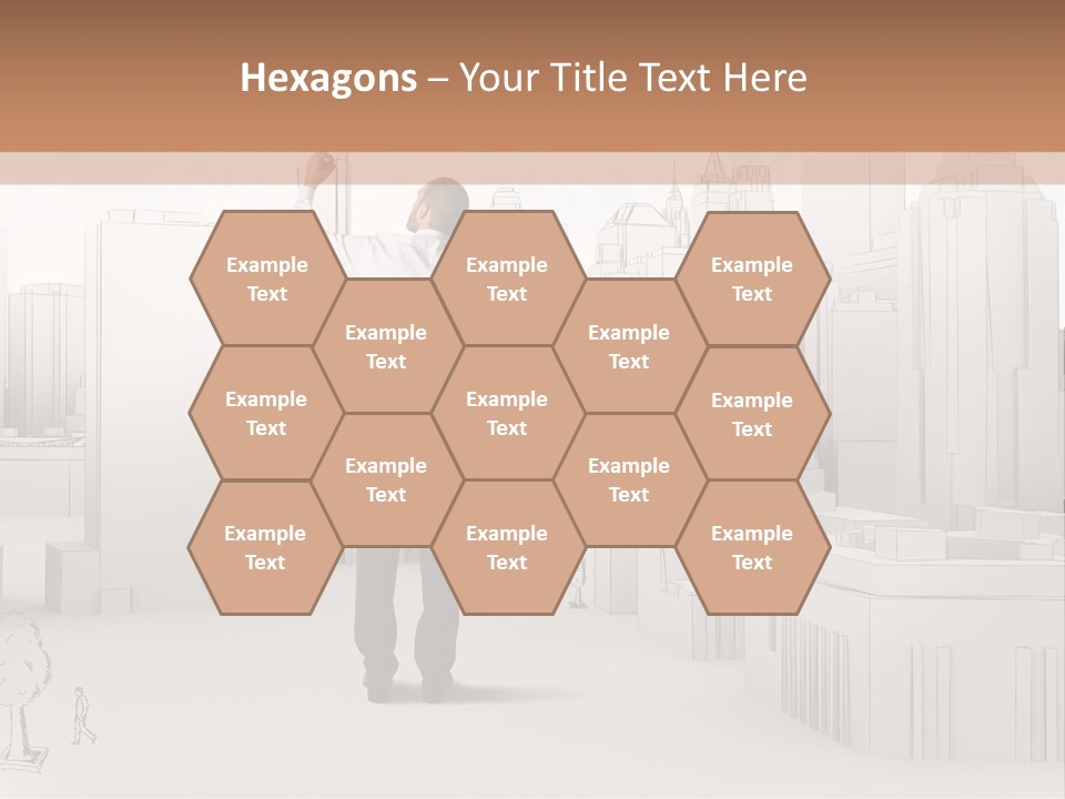 A Man Standing In Front Of A Cityscape PowerPoint Template