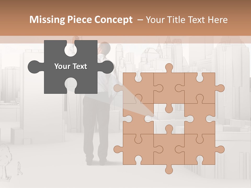 A Man Standing In Front Of A Cityscape PowerPoint Template