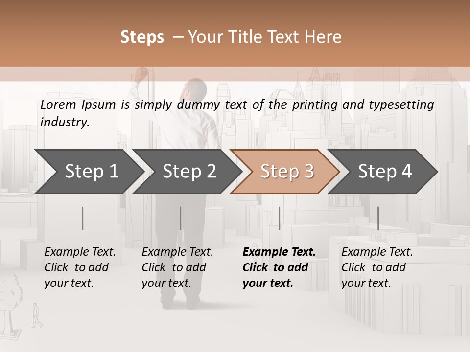 A Man Standing In Front Of A Cityscape PowerPoint Template