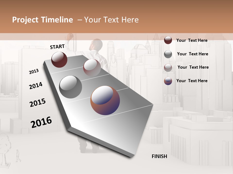 A Man Standing In Front Of A Cityscape PowerPoint Template