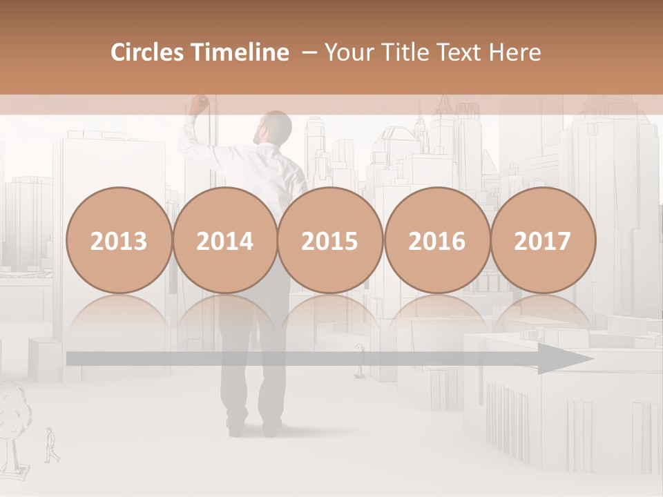 A Man Standing In Front Of A Cityscape PowerPoint Template