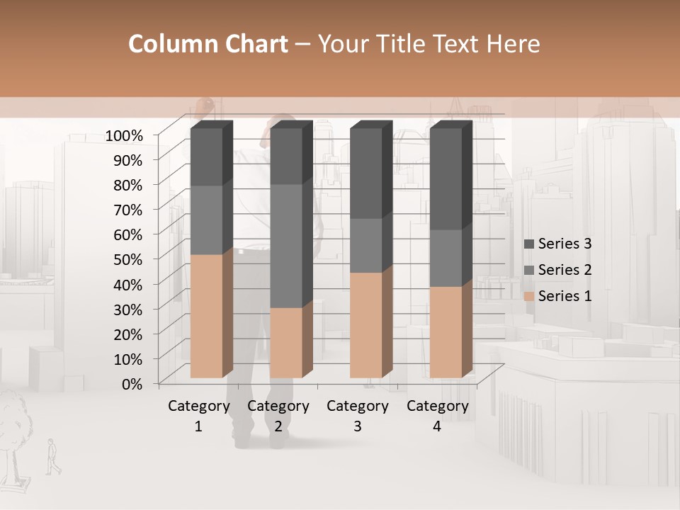 A Man Standing In Front Of A Cityscape PowerPoint Template